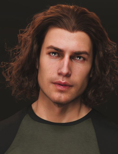 Curly Swept Style Hair for Genesis 8 and Genesis 8.1 Males Repost