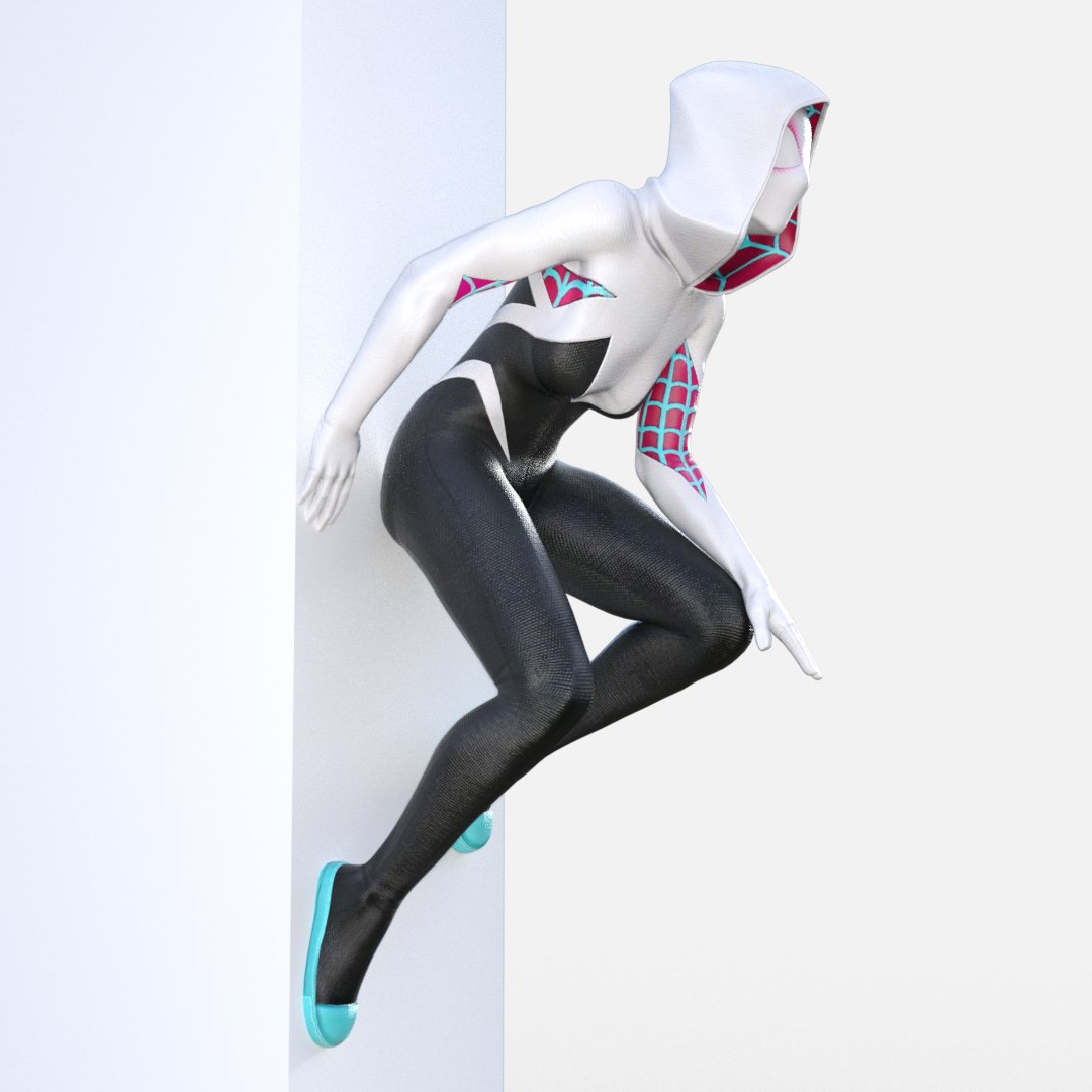 Female Spiderman and Spidergwen Poses Spiderverse Pose Set