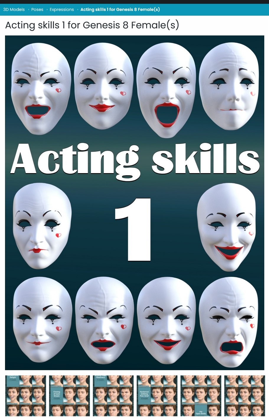 Acting skills 1 for Genesis 8 Female