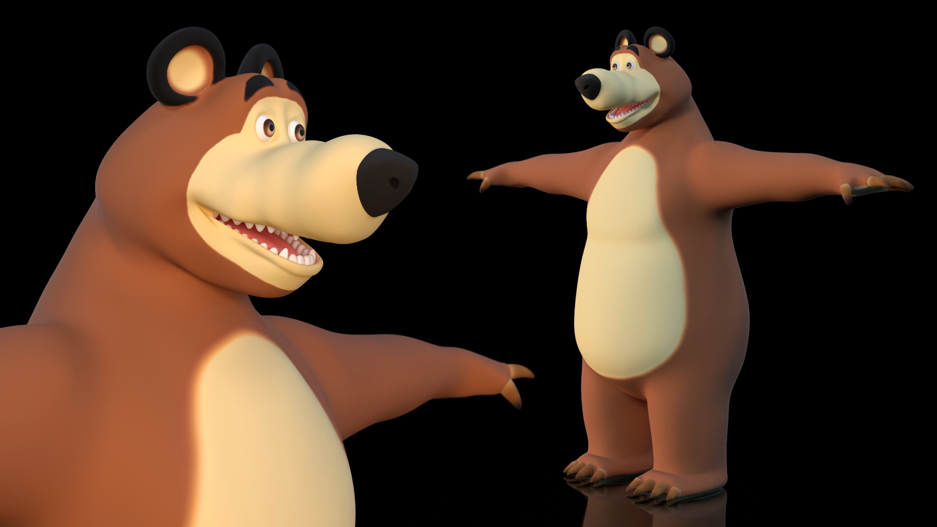 Bear From Masha And The Bear T-Pose 3D Model [Request]